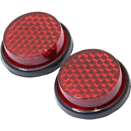Ryde Réflecteur Catadioptre Rond/Circulaire pour Moto - Rouge