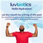 Luvbiotics rince-bouche avec des probiotiques et du xylitol. Favorise les bonnes bactéries pour une haleine fraîche, des gencive