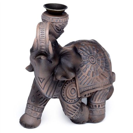 Puckator Peace of The East Brûleur d'encens à refoulement en Bois Effet éléphant – Accessoires de décoration de méditation Zen –