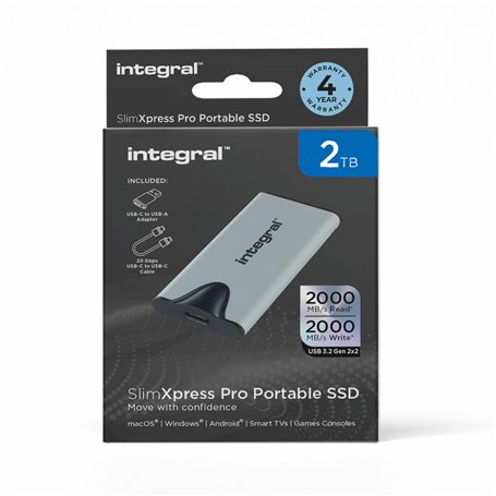 Integral SlimXpress Pro 2 to Disque Dur Externe SSD Portable : USB-C