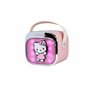 Hello Kitty Mini haut-parleur de karaoké LED sans fil avec microphone Bluetooth Rose Changement de couleur
