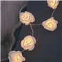 Lights4fun Guirlande Lumineuse 30 Fleurs Blanches à LED Blanc Chaud pour Intérieur