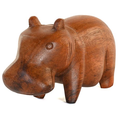 Hippopotame en bois sculpté à la main – Hippopotame maison – Sculpture hippopotame en bois statue statue unique décoration de ta