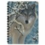 3D LiveLife Bloc-note - Silence Brisé de Deluxebase. Carnet à Spirale A6 Art Lenticulaire 3D Loup à pages vierges en papier recy
