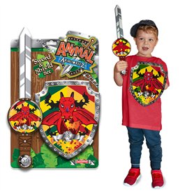 Animal Armouriez - Dragon de Deluxebase. Ensemble Épée et Bouclier en Mousse Jouets pour Enfants Motif Animaux Fantastiques Animal Armouriez - Dragon de Deluxebase. Ensemble Épée et Bouclier en Mousse Jouets pour Enfants Motif Animaux Fantastiques