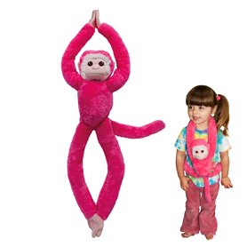 EcoBuddiez Tree Huggers - Singe-Écureuil Rose de Deluxebase. Peluche bébé à Suspendre de 72 cm fabriquée en Bouteilles Plastique EcoBuddiez Tree Huggers - Singe-Écureuil Rose de Deluxebase. Peluche bébé à Suspendre de 72 cm fabriquée en Bouteilles Plastique