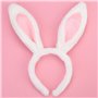 TRIXES Bandeau avec oreilles de lapin de Pâques - Blanc et Rose - Accessoire de Costume de Robe de Fantaisie
