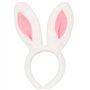 TRIXES Bandeau avec oreilles de lapin de Pâques - Blanc et Rose - Accessoire de Costume de Robe de Fantaisie