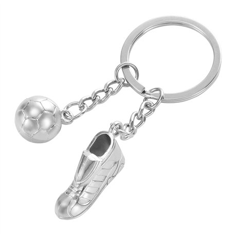 TRXES Silver Porte-clés Chaussure de Football et Ballon de Football - Porte-clés Accessoire Coupe du Monde de Football pour Homm