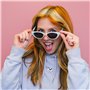 TRIXES Lunettes de soleil rétro blanches œil de chat – Lunettes fantaisie pour femmes – Accessoire Halloween – Style vintage