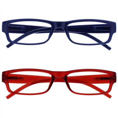 La Société Lunettes De Lecture Bleu Foncé Rouge Léger Lecteurs Valeur Pack 2 Hommes Femmes RR32-3Z +1