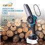 KATSU FIT-BAT Tronçonneuse sans Fil Brushless 21V 6 Pouces Moteur sans Balais avec Chaîne Supplémentaire et Pompe à Huile Manuel