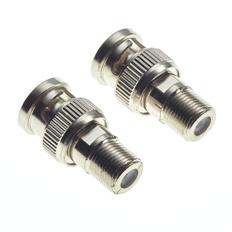BNC mâle vers TV coaxial femelle type F pour adaptateur de câble coaxial CCTV et connecteur RF – 2 pièces