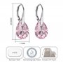 Boucles d'oreilles pendantes en argent sterling rose clair créées avec des cristaux Zircondia®