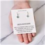 Philip Jones Boucles d'oreilles en aventurine verte avec carte de citation