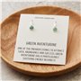 Philip Jones Boucles d'oreilles en aventurine verte avec carte de citation