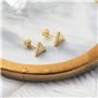 Boucles D'oreilles Tiges Triangle Plaqué Or