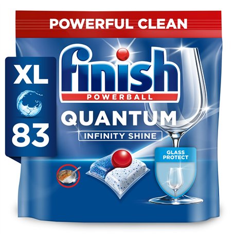 Finish Quantum Infinity Shine Lot de 83 tablettes pour lave-vaisselle Parfum frais 83 tablettes pour lave-vaisselle
