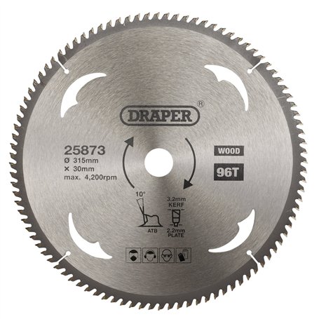 Draper Lame de scie circulaire TCT 25873 pour bois