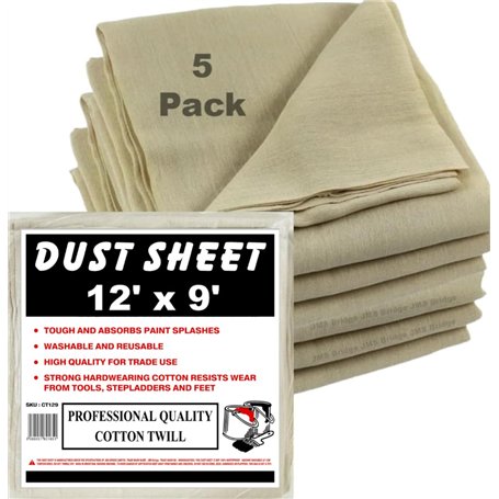 LOT DE 5 DRAPS DE PROTECTION ANTI-POUSSIèRE DE QUALITé PROFESSIONNELLE