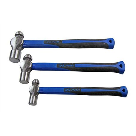 Bergen Lot de 3 marteaux à panne sphérique B1665 Us Pro 8 16 947