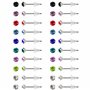 Kurtzy 20 Paires Boucle d’Oreille Clou Rond en Zirconium avec Boîte - 4 mm - 9 Couleurs de Pierres Naissance