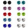 Kurtzy 20 Paires Boucle d’Oreille Clou Rond en Zirconium avec Boîte - 4 mm - 9 Couleurs de Pierres Naissance, Acier Inoxydable a