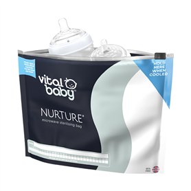Vital Baby NURTURE Microwave Sterilising Bags - Reusable Sterilising Bags - Lightweight & Compact - Space Saving - No Chemicals
