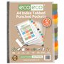 eco-eco Eco058x2 Lot de 2 pochettes perforées avec onglets intercalaires 95% recyclées Format A4