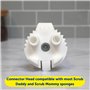 Scrub Daddy Dish Daddy Brosse Vaisselle avec Reservoir, 2 Têtes de Rechange, Scrub Mommy Eponge et Adaptateur, Manche Intégré av