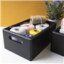 Creative Deco Caisse Bois Rangement Noir | 30 x 20 x 13 cm (+/- 1cm) | Boîte de Rangement Bois avec Poignées | Boite Rangement C