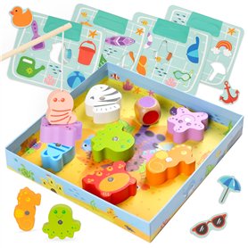 Nene Toys Jeu de Pêche Magnétique en Bois pour Enfants dès 2 Ans - Jouet Magnétique Ludique pour Tout-Petits de 2 3 Ans - Jeu Mo Nene Toys Jeu de Pêche Magnétique en Bois pour Enfants dès 2 Ans - Jouet Magnétique Ludique pour Tout-Petits de 2 3 Ans - Jeu Mo