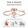Philip Jones Bracelet d'amitié plaqué or rose avec cœur pavé créé avec des cristaux Zircondia®