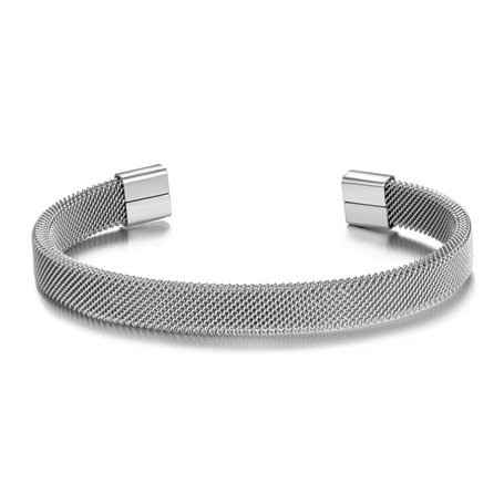 Philip Jones Bracelet Manchette en Maille d'acier pour Homme