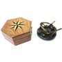 Cadran solaire fait main boussole dans un coffret cadeau cadran soleil montre capitaine navigation cadran solaire laiton nautiqu