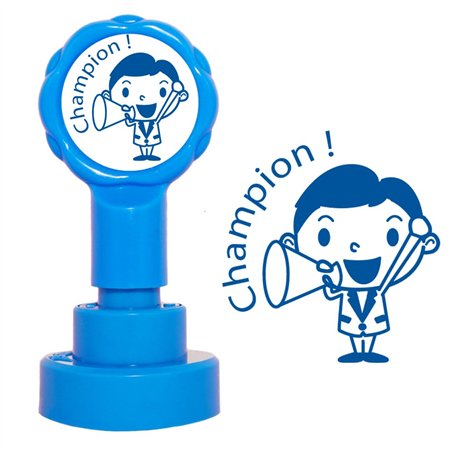 Champion ! Tampon Auto-Encreur Enseignant - Encre Bleu