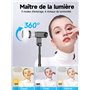 Moman Selfie Stick Trépied avec Lumière de Remplissage, Q12S Trépied Portable Support de Téléphone 77CM Support en Aluminium pou