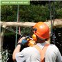 BLOSTM Casque de Sécurité pour Tronçonneuse - 3 en 1 Casque Debroussailleuse Orange avec Visière en Maille d'acier et Cache-Orei