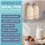 HEFTMAN Lot de 6 mini bouteilles de lait en verre avec couvercles - Vides - 250 ml - Avec couvercles vichy rouges - Pour boisson