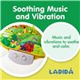 LADIDA Transat pour bébé, thème safari lumineux et coloré, musique apaisante et vibration pour se détendre et divertir bébé