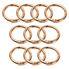 10 Pièces Mousqueton Rond 33mm, Anneaux Porte-clés Multifonctionnels, Boucle Pour Sacs à Main, Décorations DIY (Doré) 10 Pièces Mousqueton Rond 33mm