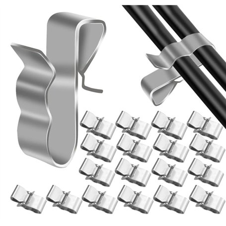 Clips De Fil Métallique 50 Pièces Clips De Câble De Panneau Solaire Clips De Fil De Remorque Clips Pour Câble Photovoltaïque Cli