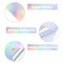 Cozlly 20 Feuilles Papier Autocollant pour Imprimante, A4 Papier Autocollant Holographique, Séchage Rapide, Papier Vinyle Imperm