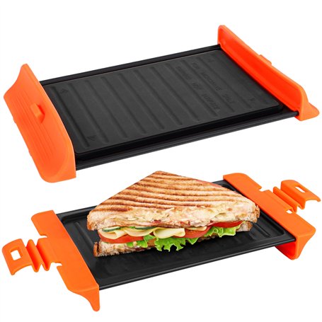Belle Vous Machine à Sandwich pour Micro-Ondes - Appareil à Sandwichs Grillés Toastés Antiadhésif avec Poignées pour Fromage Gri