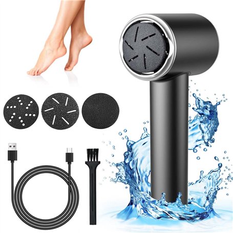 Râpe électrique pour callosités - Rechargeable IPX6 - Avec écran LED - Pour soins des pieds professionnels et pédicure