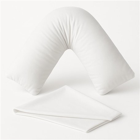 House 22 Oreiller en V avec taie d'oreiller – Oreillers hypoallergéniques et orthopédiques en forme de V pour un confort ultime