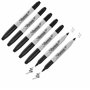 Sharpie Lot de 7 marqueurs permanents à double pointe - Pointe fine et ultra fine - Noir