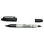 Sharpie Lot de 7 marqueurs permanents à double pointe - Pointe fine et ultra fine - Noir