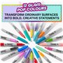 Sharpie Glam Pop Lot de 12 marqueurs permanents à pointe fine Couleurs vives