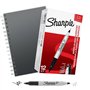 SHARPIE Marqueurs permanents double face | (fin et ultra fin) | Noir | Lot de 12 Market Set + carnet de notes